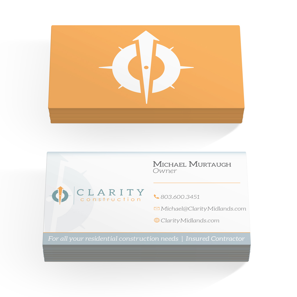 clarity construction business card design